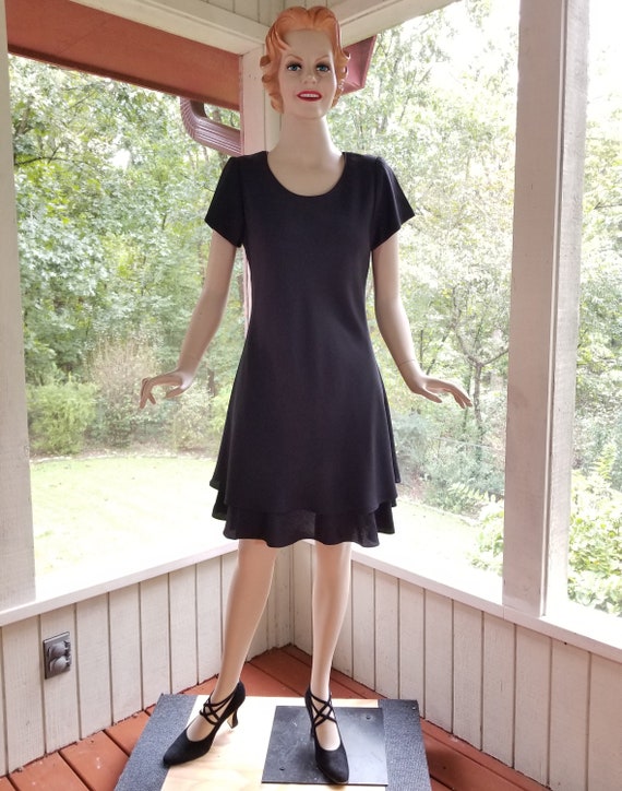 little black dress with ruffles