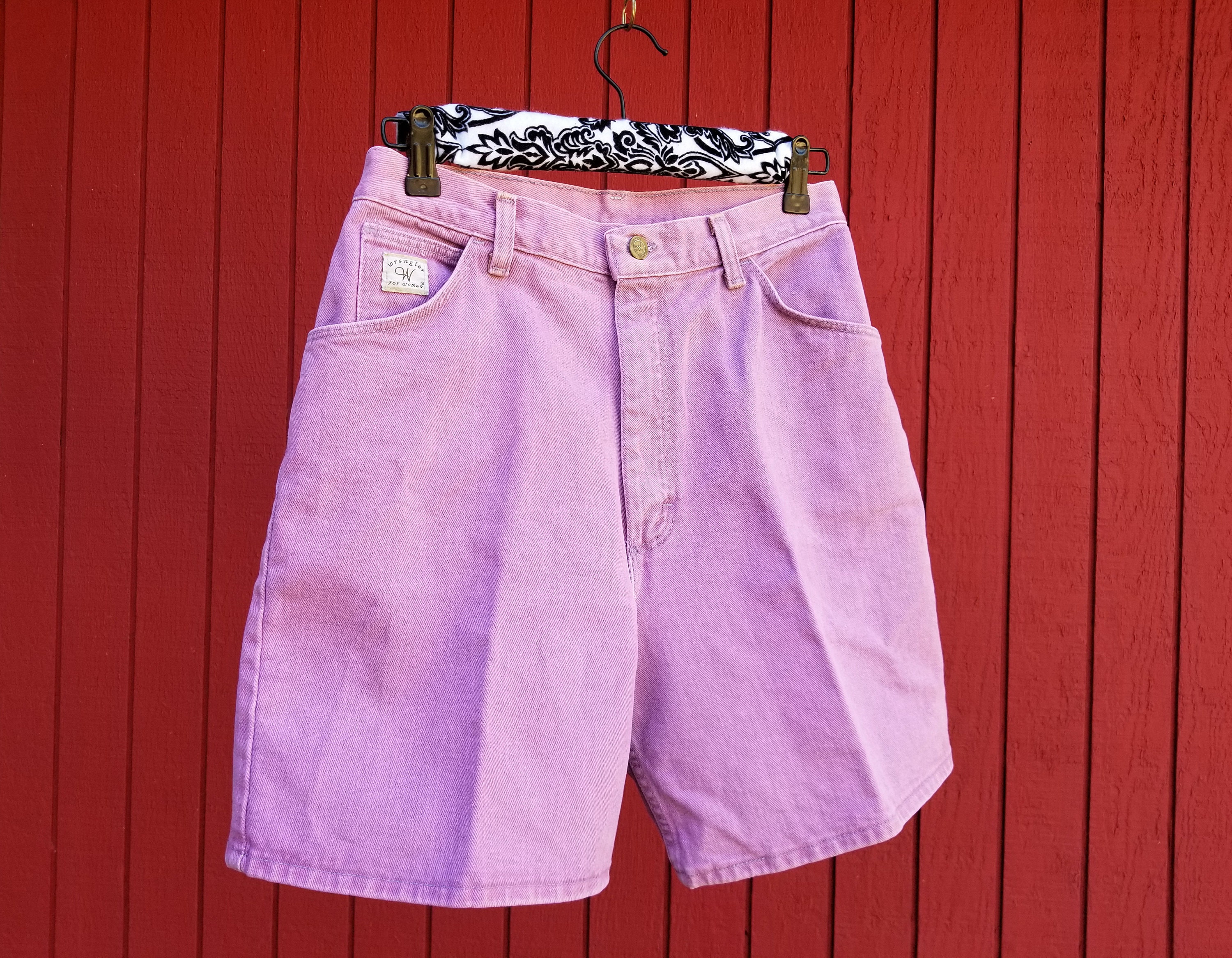 Vintage Wranglers Pink Jean Shorts 1990s Dusty Rose High Waisted Denim ...