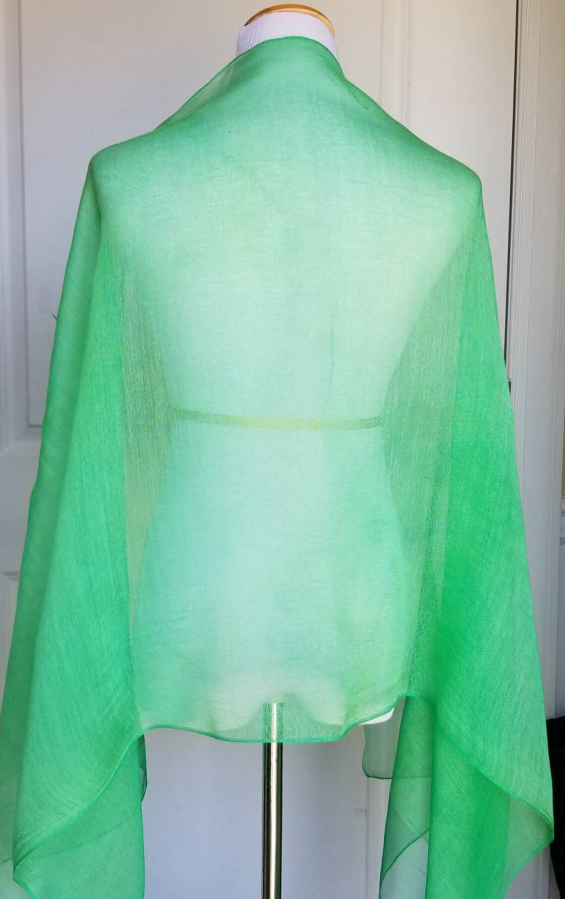 Kelly green Hand Dyed Scarf double layered wool Scarf from Etsy