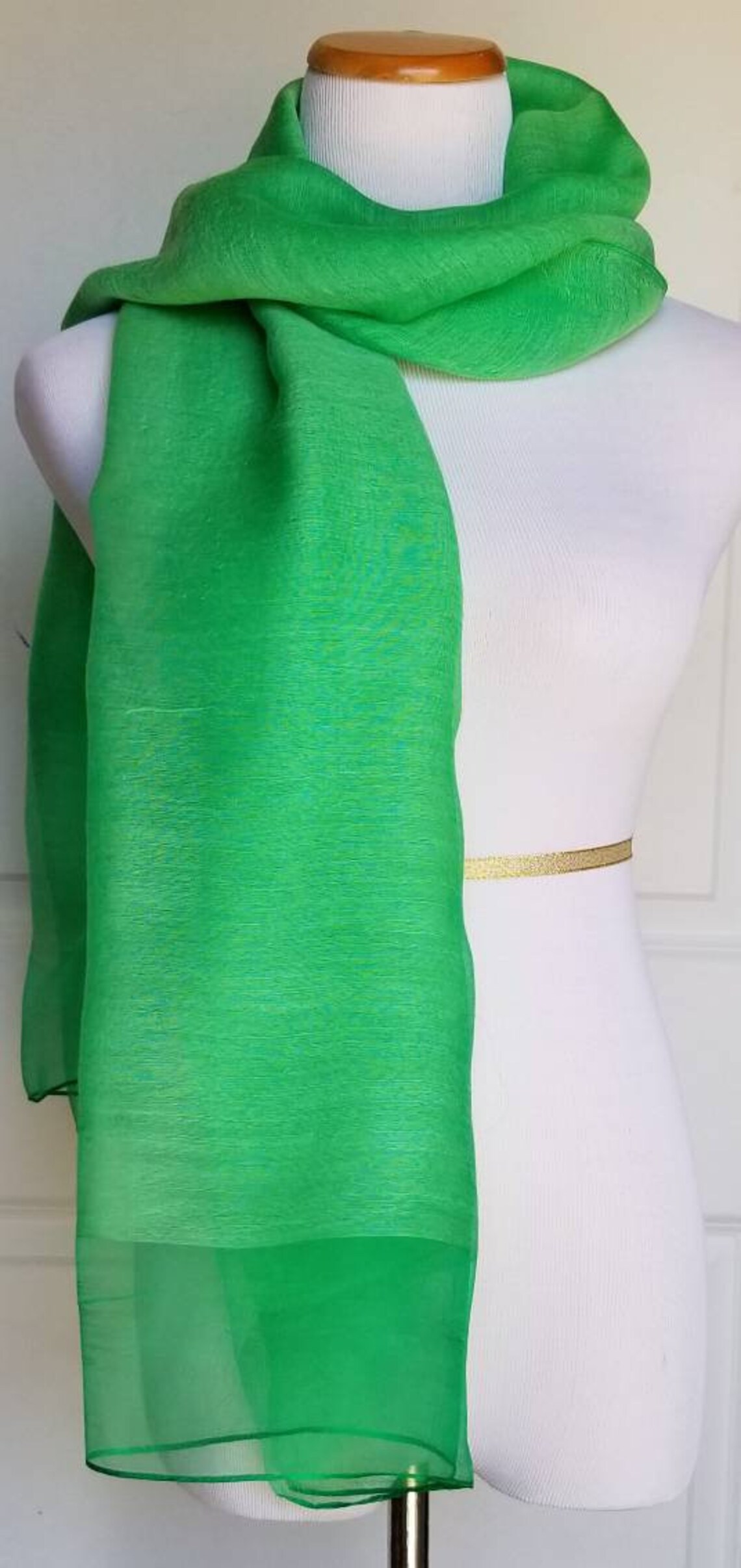 Kelly green Hand Dyed Scarf double layered wool Scarf from Etsy