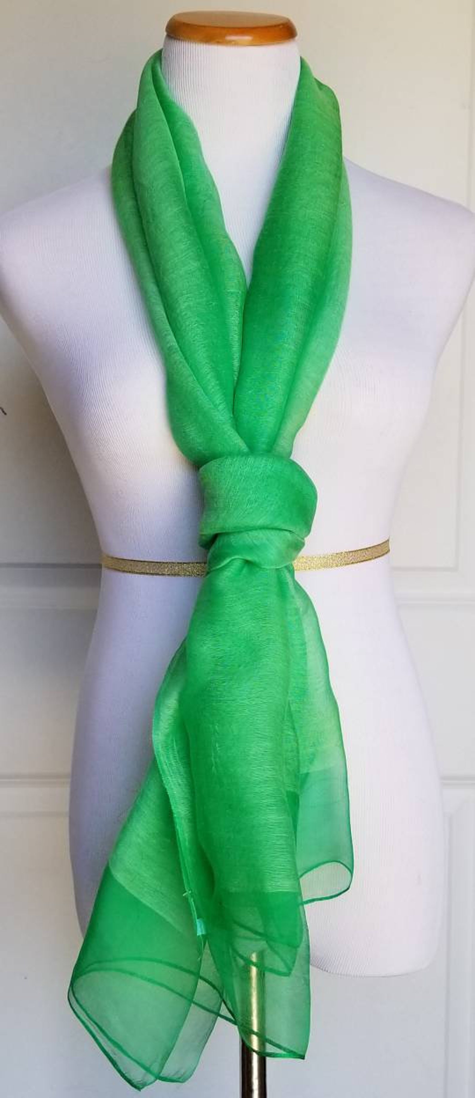 Kelly green Hand Dyed Scarf double layered wool Scarf from Etsy