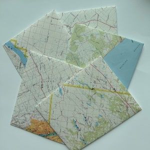 Handgemachte Umschläge mit USA-Karte (5) - A2-Größe (4,25 "x 5,5") Reiseliebhaber Schreibwaren, Junk-Journaling, Scrapbooking, Mailing-Versorgung