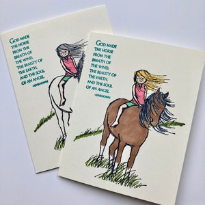 Horse theme inspiration card - all occasion, sympathy, birthday card for horse or pony lover, girl riders. Custom colors available