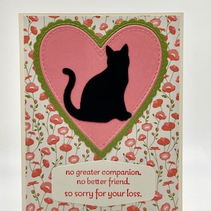 Tarjetas de condolencias para gatos: varios colores y diseños, tarjeta hecha a mano, pérdida de un gato