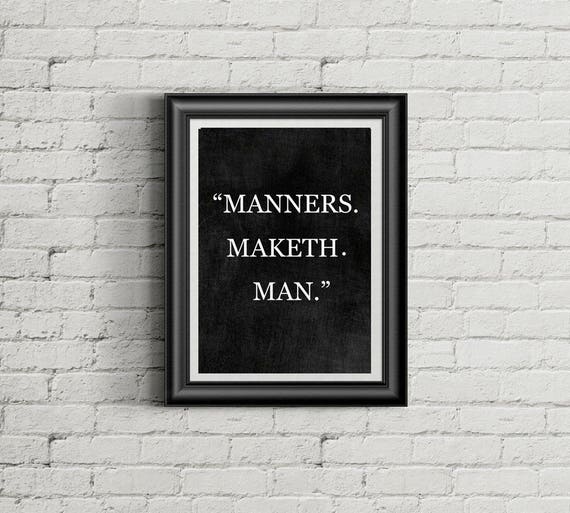 Kingsman Manners Maketh Man Colin Firth Chalkboard Etsy