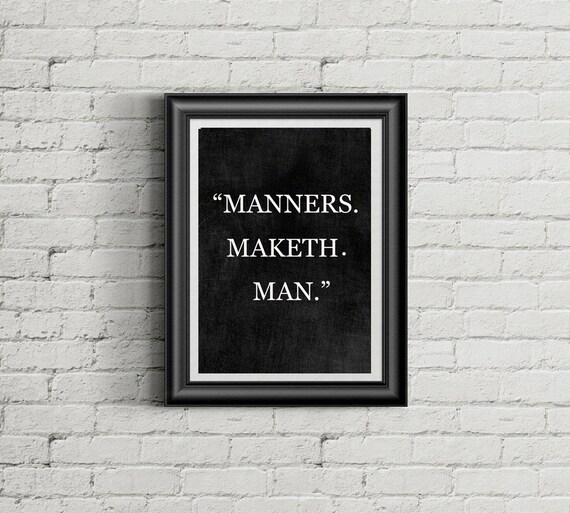 Kingsman Manners Maketh Man Colin Firth Chalkboard Etsy