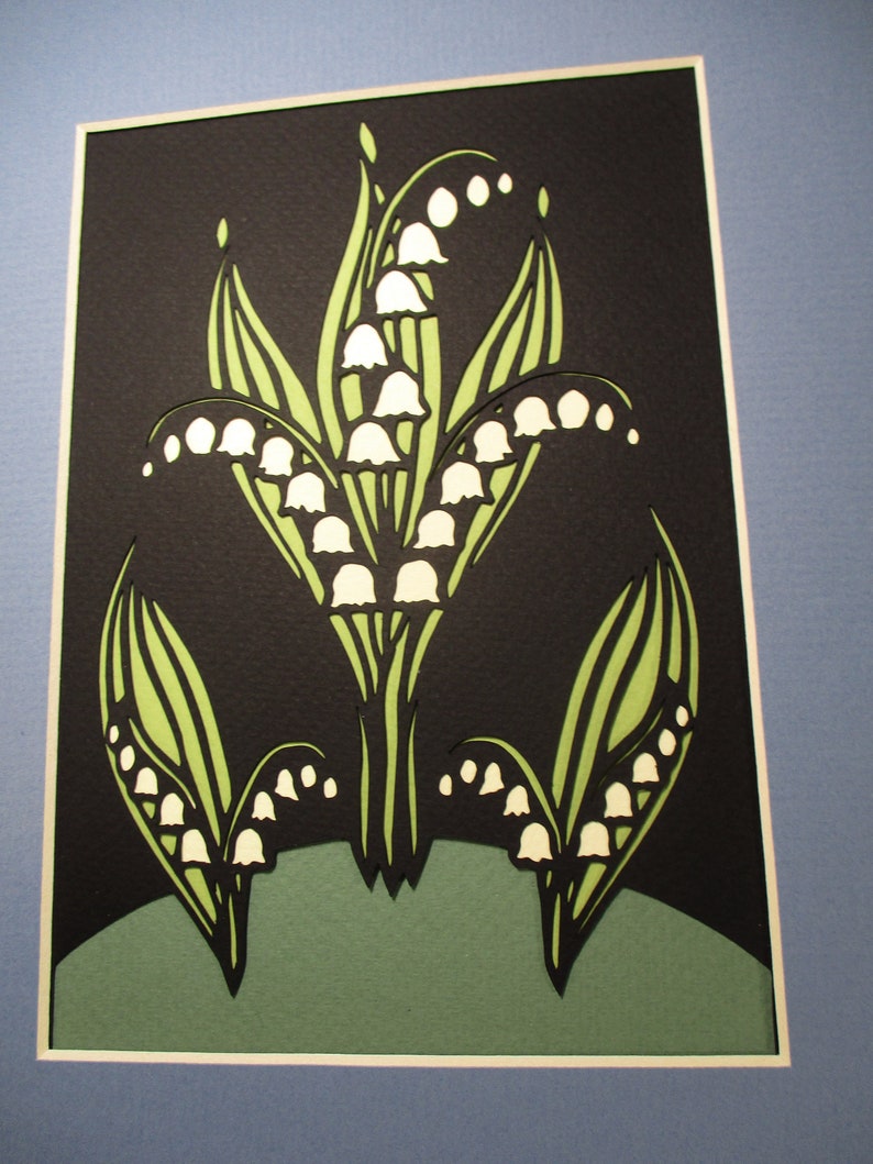 8x10 Art Deco Lily of the Valley Paper Cutting Spring Etsy UK