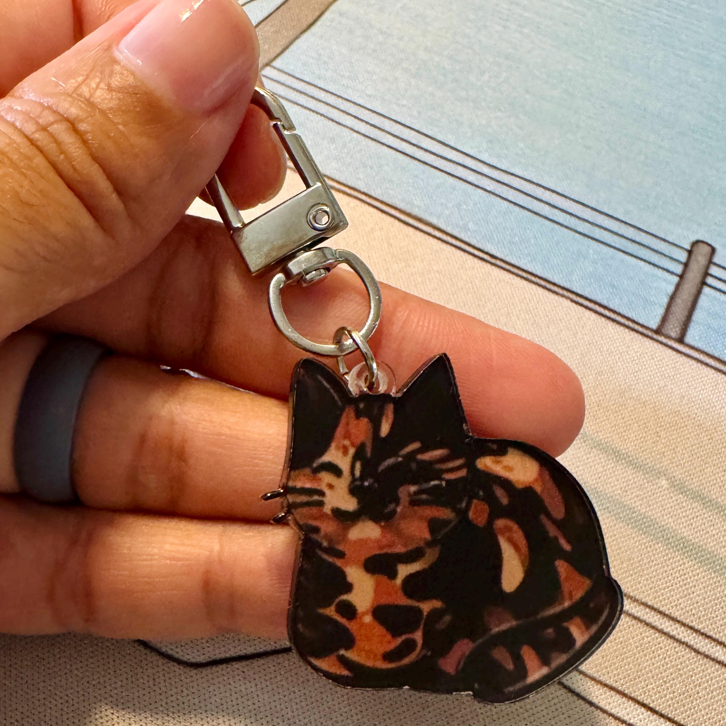 Tortoiseshell Cat Keychain - Etsy
