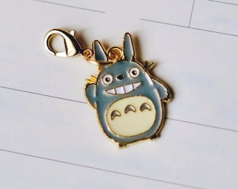 Gray Totoro Gold Enamel Charms