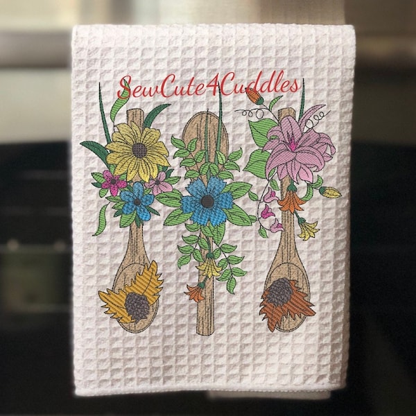 Floral Spoons - Digital Embroidery Design