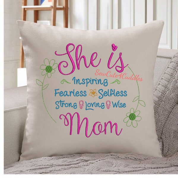 She is ... MOM / MUM - Digital Embroidery Design