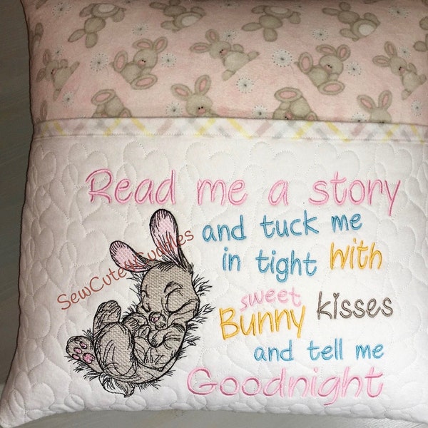 Bunny Kisses  / Reading Pillow Embroidery Design