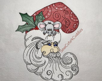 Santa & Mouse - Digital Embroidery Design