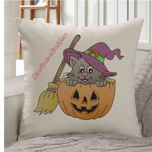 Chat en citrouille - Conception de broderie numérique