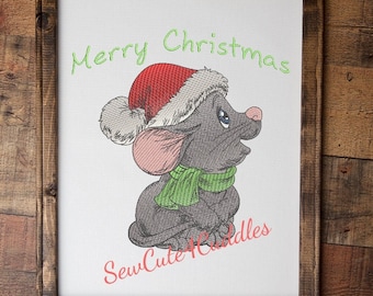 Santa Mouse - Digital Embroidery Design