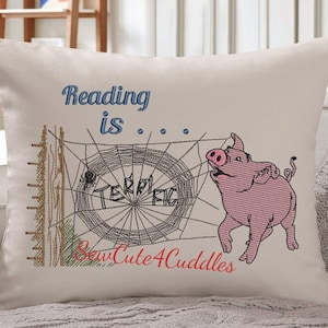 Charlotte&#39;s Web / Reading Pillow Embroidery Design