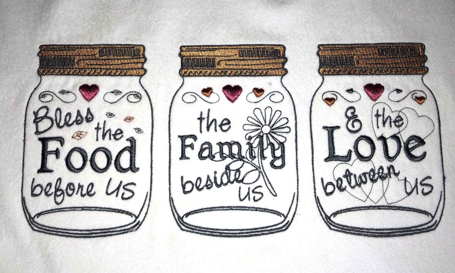 Mason Jars Food/Family/Love Embroidery Design Etsy