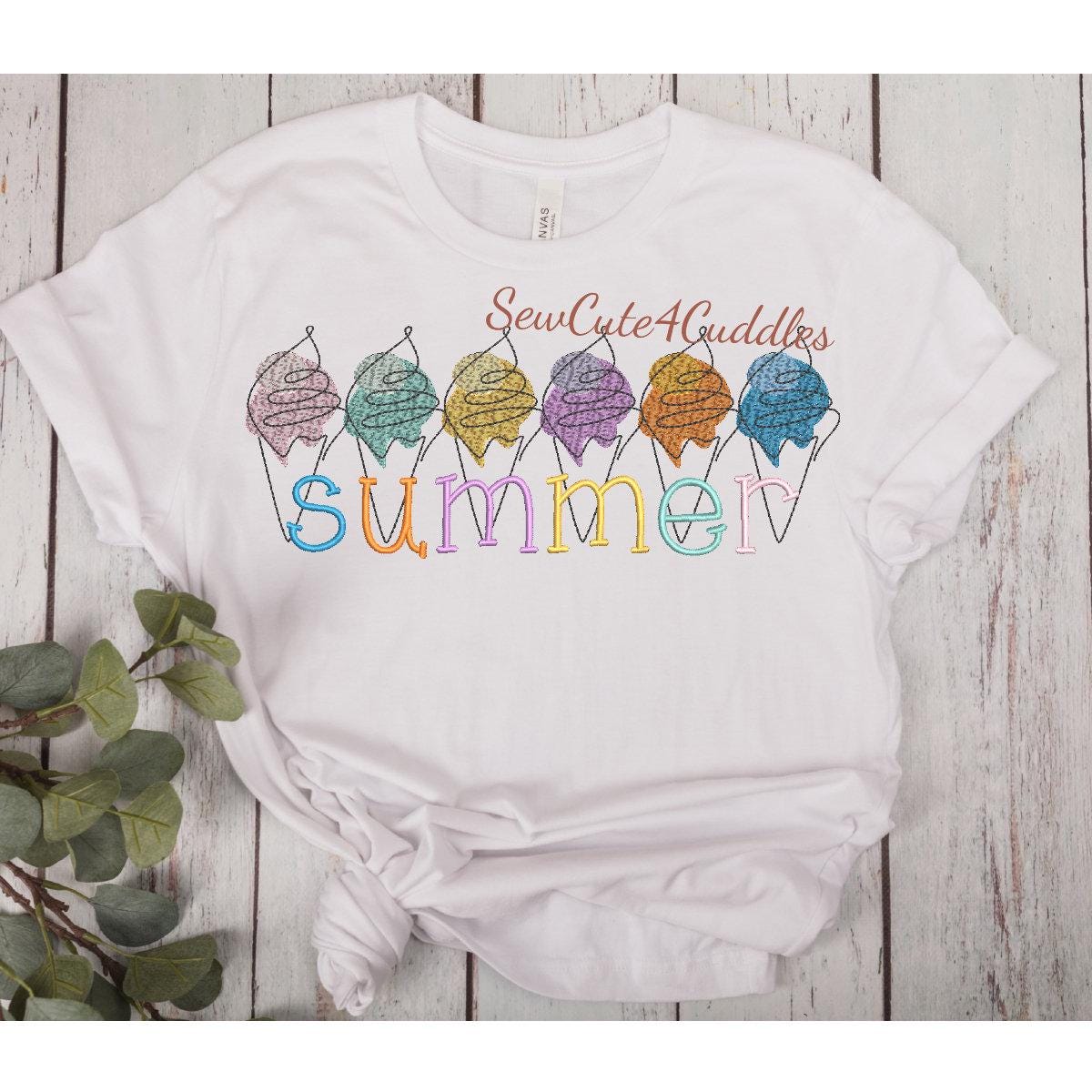 SUMMER Ice Cream - Digital Embroidery Design