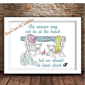 Beach Answer - Digital Embroidery Design