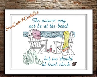 Beach Answer - Digital Embroidery Design
