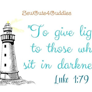 Lighthouse - To Give Light - Digital Embroidery Design