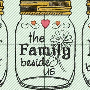 Mason Jars - Food/Family/Love - Embroidery Design