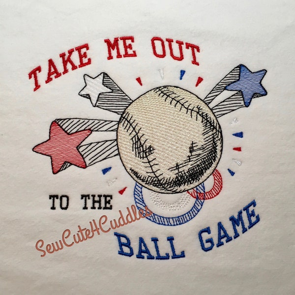 Take Me Out to the Ball Game - Digital Embroidery Design