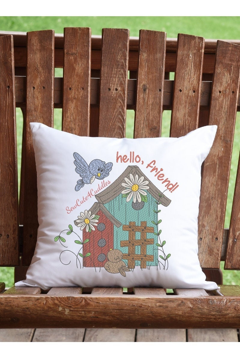 Hello Friend .. Birds - Digital Embroidery Design