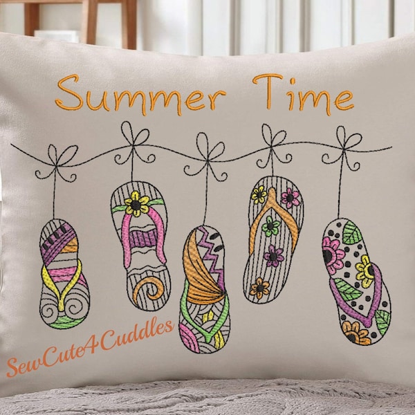 Summer Time Flip-Flops - Digital Embroidery Design
