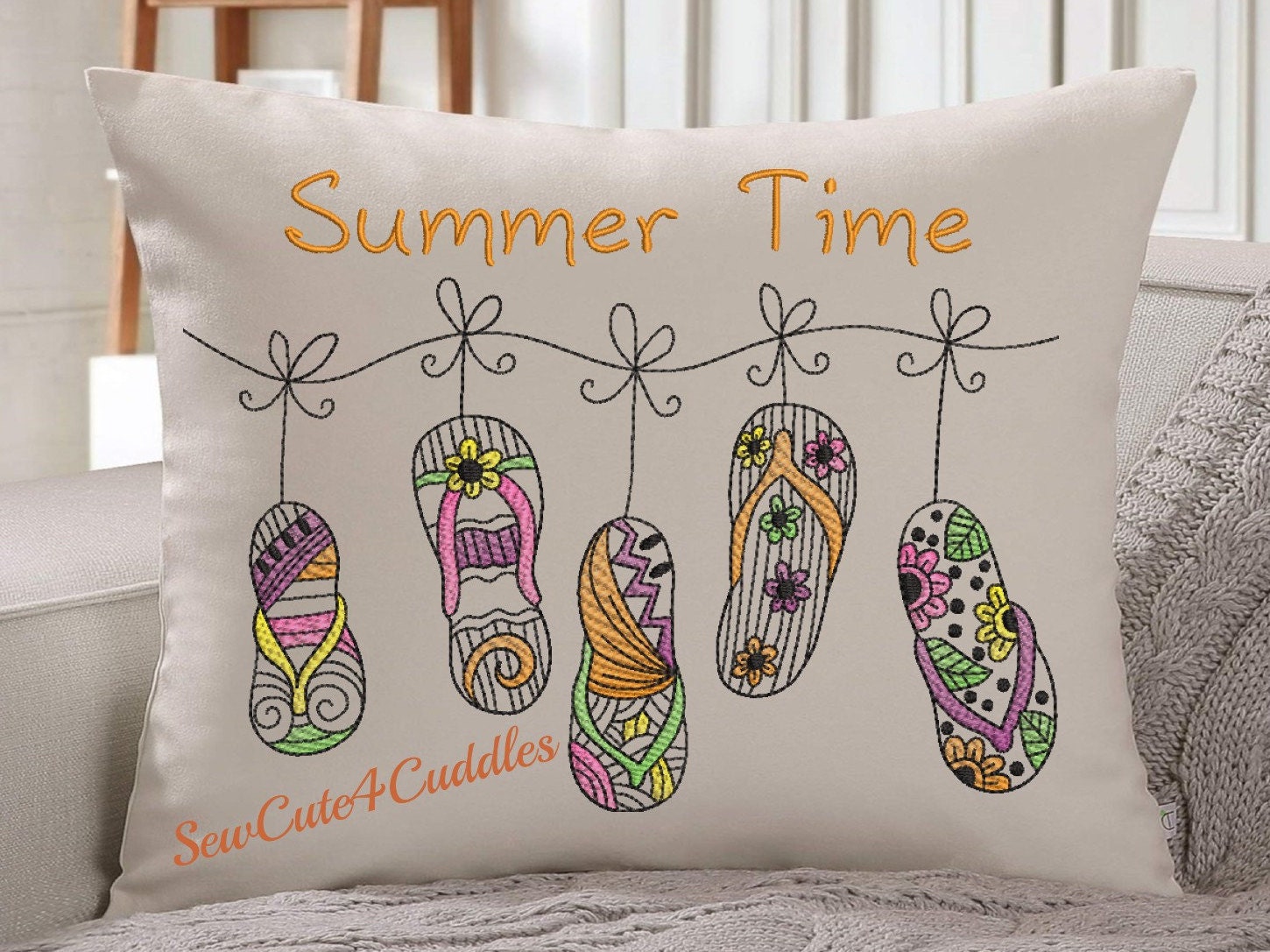 Summer Time Flip-Flops - Digital Embroidery Design