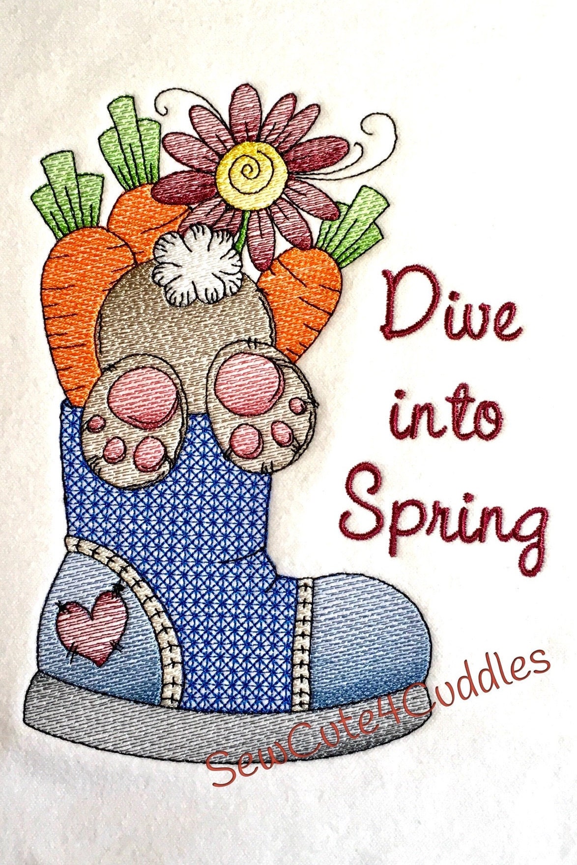 Dive Into Spring - Digital Embroidery Design - Etsy