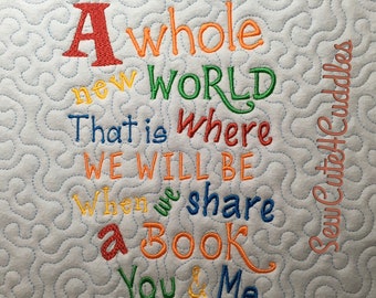 A Whole New World / Reading Pillow Embroidery