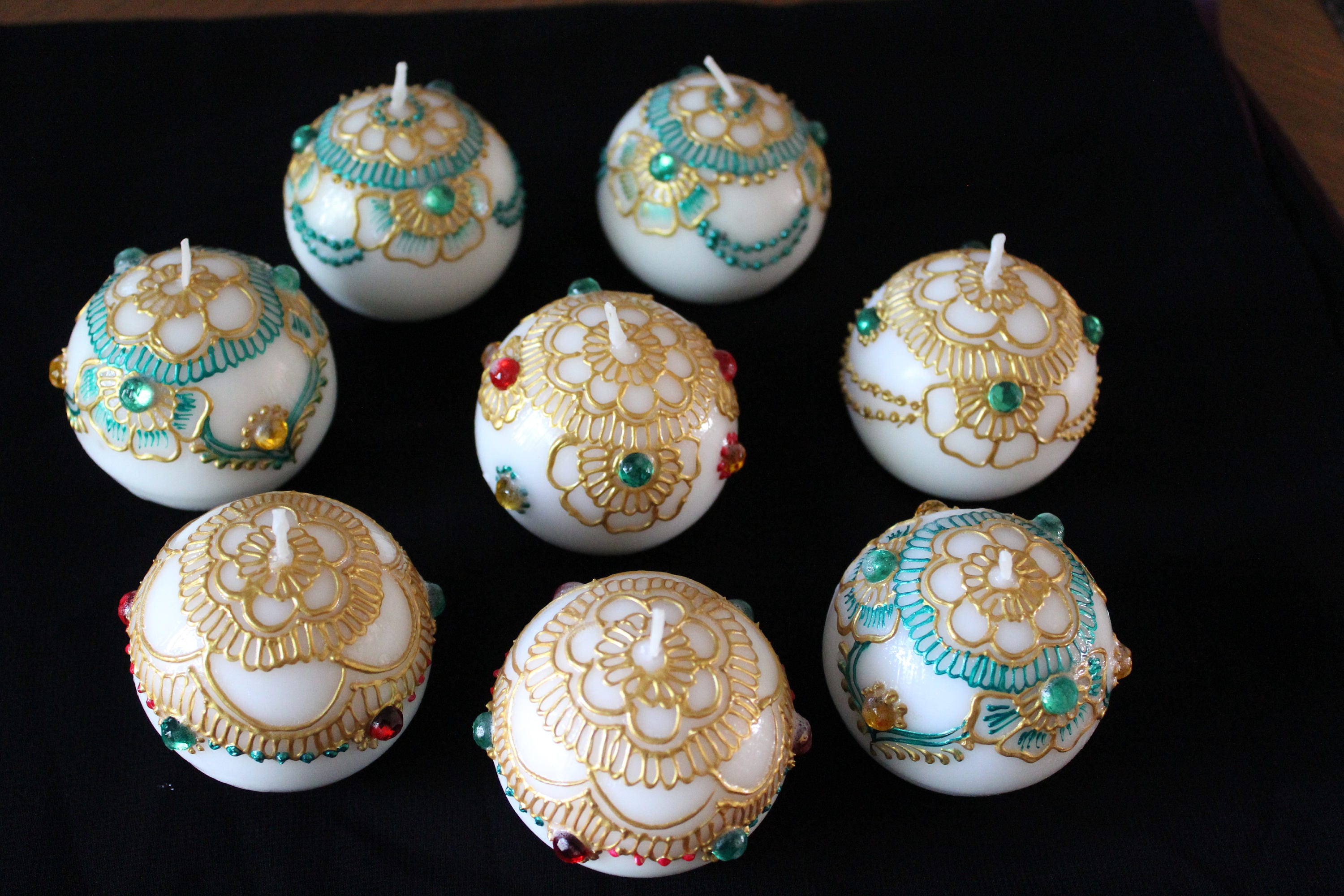 Crystal Ball Henna Candles set of 5/ Christmas Candles/ Etsy