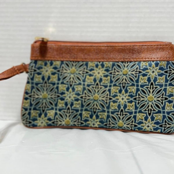 Mashru Silk Wristlet - Ajrakh Block Print Holiday Gift for Her