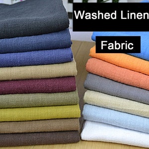 Pure 100% LINEN Fabric, Washed Linen Fabric, Softened LINEN Fabric, Eco Friendly Fabric for Sewing, DIY, By the Half Yard