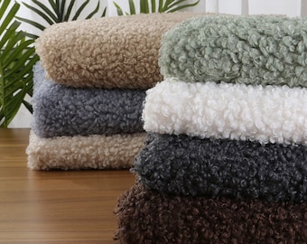 Teddy Bears Fabric With Little Curls Soft Fabric For Toy Stuffed Animal Making 50cm x 50cm (19”x 19”), Sherpa Fabric