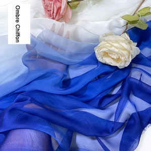 Ombre Chiffon Stof, Ombre Stof, Chiffon Stof, Pure Stof, Jurk Stof, Jurken Kostuum Stof, op maat gesneden