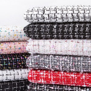 Tweed Fabric, Woven Fabric, Fashion Tweed Fabric, Coat Dress Fabric, Vintage Tweed Fabric, Tweed Boucle Fabric, By the Half Yard