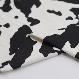Cow Pattern Denim Fabric, Washed Denim Fabric, Cotton Denim Fabric, Twill Denim, Jean Fabric, Apparel Fabric, By The Half Yard