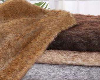 Faux Fake Fur Animal Coat Costume Fabric, 2cm Fox Fur Fabric, Costume Clothing Accessories Scarf Coats Rugs, By the Half Yard
