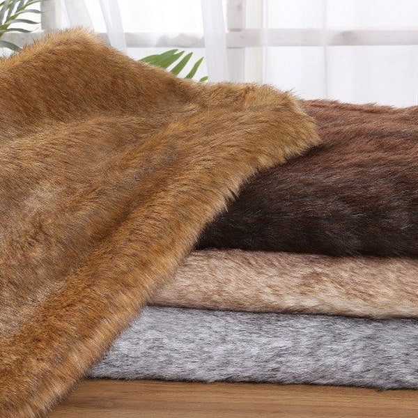 Faux Fake Fur Animal Coat Costume Fabric, 2cm Fox Fur Fabric, Costume Clothing Accessories Scarf Coats Rugs, By the Half Yard