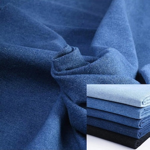 Heavy Denim Fabric, Washed Denim Cotton Fabric, Diy, Sewing Jacket Dress Bag Apron Denim Fabric, By The Half Yard