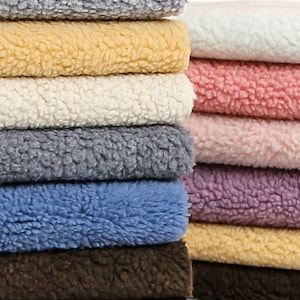 Sherpa Fabric, Lamb Wool Fabric, Lamb Faux Fur, Fleece Fabric, Warm Fabric, Soft Fabric, Upholstery Sherpa, Coat Fabric, By The Half Yard