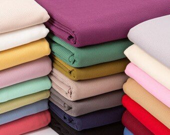 Rib Knit Fabric, Ice Silk Fabric, Ribbed Jersey Stretchy Fabric, Soft  Stretch Fabric, Summer Fabric, By the Half Yard