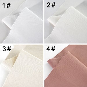 May include: Four fabric swatches in different colours and textures. The swatches are labelled 1#, 2#, 3#, and 4#.
