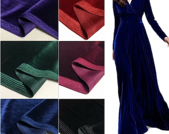 Stretchy Velvet Fabric, Soft Stretch Velvet, Clothes Fabric, Upholstery Velvet Fabric, Costumes Crafts Bows Fabric, By the Half Yard