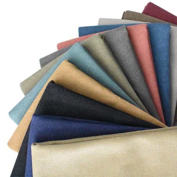 Washed Canvas Fabric, 16OZ Cotton Canvas Fabric for Bags, Aprons, Table, Crafts, By The Half Yard