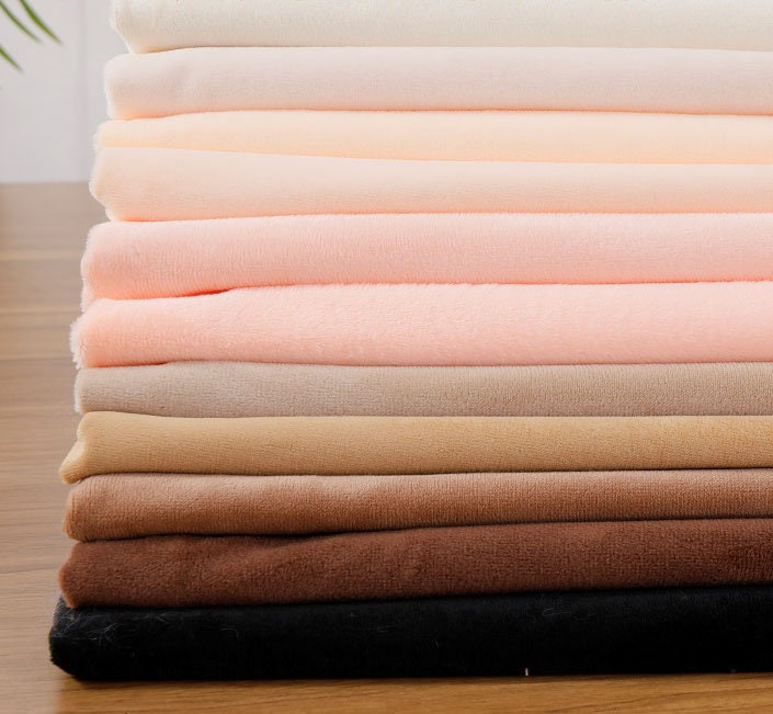 Newly Arrived 1mm Pile Length Skin Color Fabric Use For Cotton Doll Toy  Skin Plush Fabric