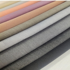 Lightweight Suiting Fabric, Solid Stretch Suit Fabric, Apparel Fabric, Sewing Fabric, By The Half Yard