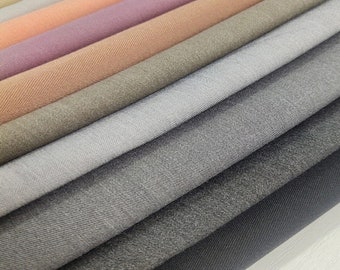 Lightweight Suiting Fabric, Solid Stretch Suit Fabric, Apparel Fabric, Sewing Fabric, By The Half Yard